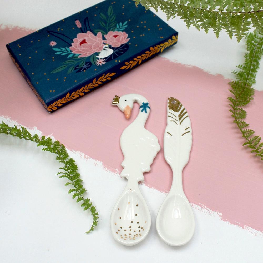 Swan Spoon Ceramic Homeware