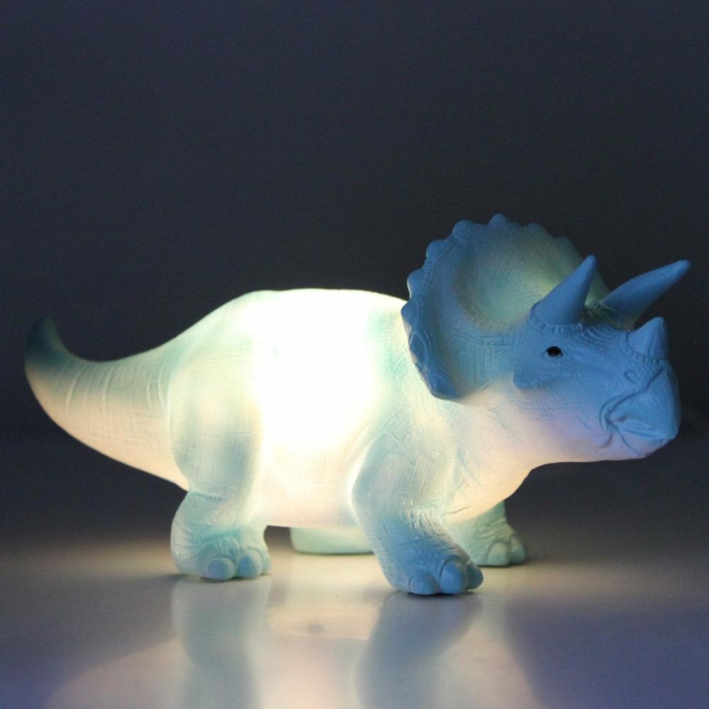 Turquoise Triceratops Mini Led Lamp Homeware