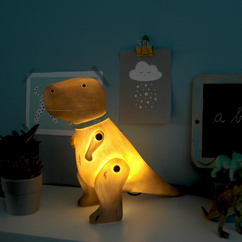 Wood Effect Cute T-Rex Light Homeware