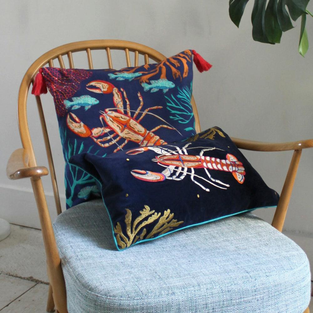 Velvet Lobster Cushion